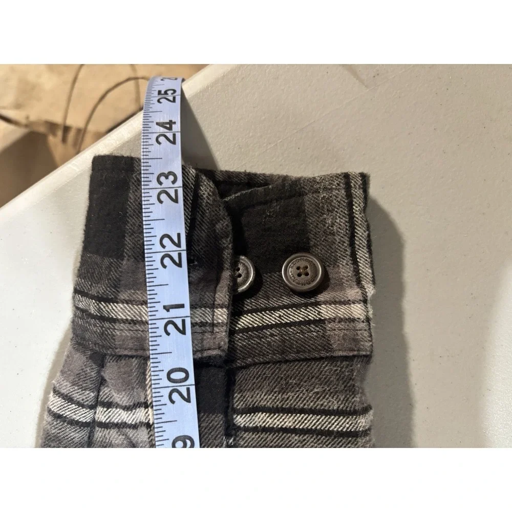 Red Head Brand Co Flannel Jacket Men's‎ L Hoodie Button Zip Shacket Gray Black
